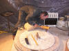 Rob Grassi working on stone